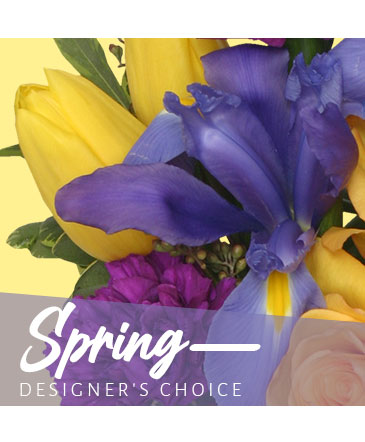 Vibrant spring flower arrangement from Carmen's Flowers